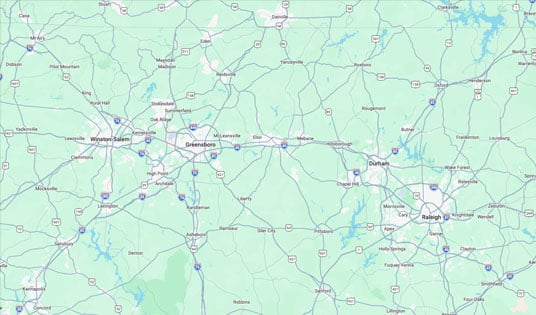 Map of service areas